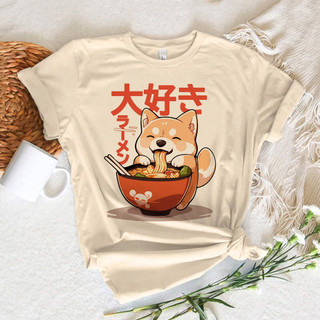 Shiba Inu Tee 女式搞笑夏季動漫 t 恤女孩街頭服飾 2000 年代衣服