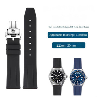 高品質矽膠錶帶,適用於 TAG Heuer 氟橡膠手錶,帶 Aquaracer F1 Carrera Monaco 運動