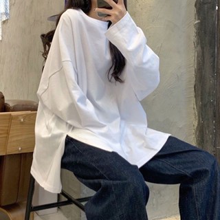 Lucky✨【1485人好評】100%純棉2025春鞦新款白色長袖T恤女學生韓版寬鬆打底衫上衣ins潮