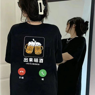 100%純棉 短袖T恤女 情侶 小眾別緻設計 寬鬆 百搭 上衣 ins風 韓版T恤女