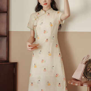 【HOT 本舖】 新中式國風高階精緻連衣裙女夏季新款女神日常可穿改良氣質旗袍裙