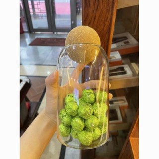 送禮透明茶葉罐家用密封收納軟木塞瓶儲茶罐圓形咖啡罐玻璃瓶儲物