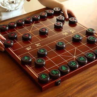 【淇樂購+全網熱賣】象棋紅木中國象棋高檔實木帶木質棋盤學生成人大號紅花梨象棋套餐