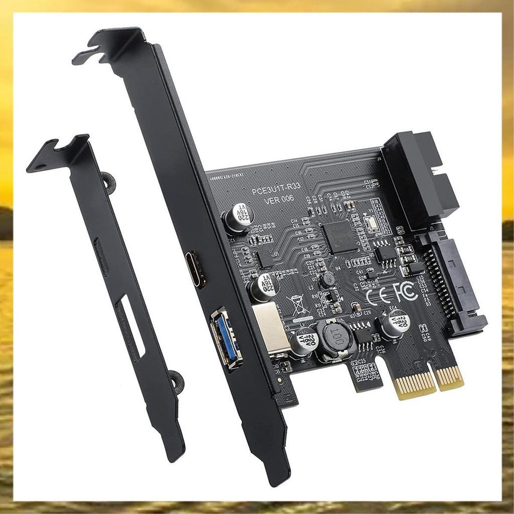 (Z I H F)PCI-E 1X 轉 USB 3.2 Gen1 USB3.2 Type-C 前轉接卡擴展卡