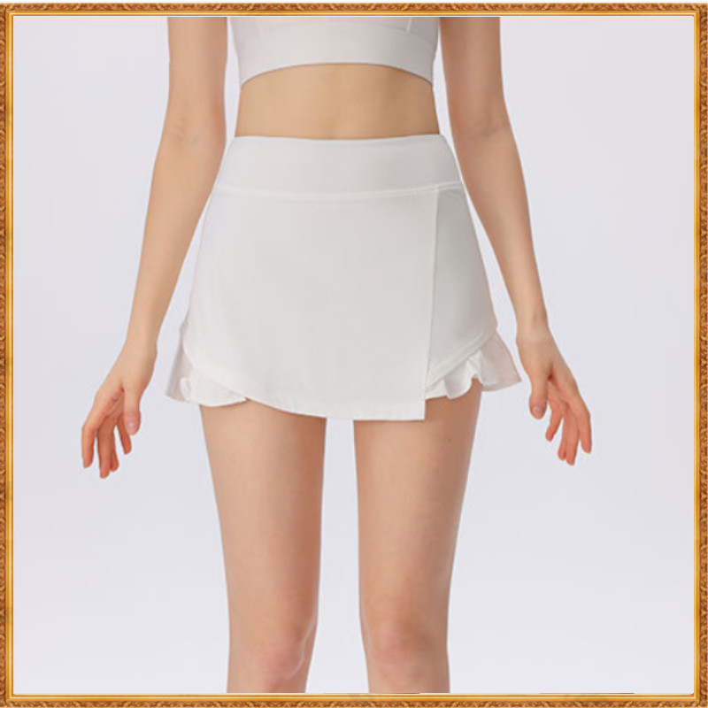 Lululemon 夏季運動瑜伽裙帶內袋網球短褲 8818