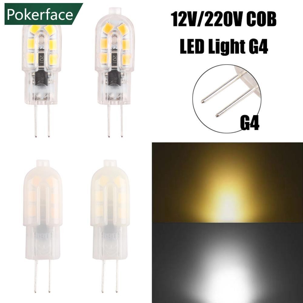 Pokerface可調光cob LED燈G4 12V 2835貼片燈泡矽膠水晶燈220V 3W F3N8