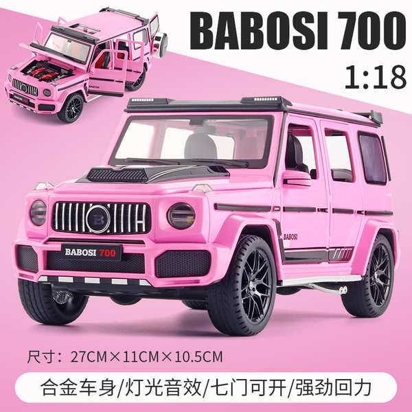 1:18仿真賓士巴博斯G700合金汽車模型回力開門聲光兒童玩具越野車
