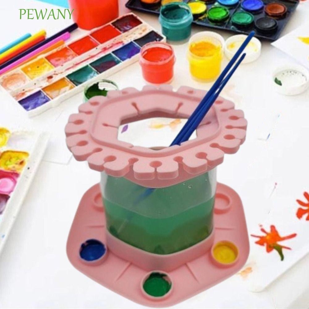 PEWANY油漆刷墊圈,硅膠3in1刷洗桶,電刷盒調色板多功能筆筒刷子清潔器美術用品