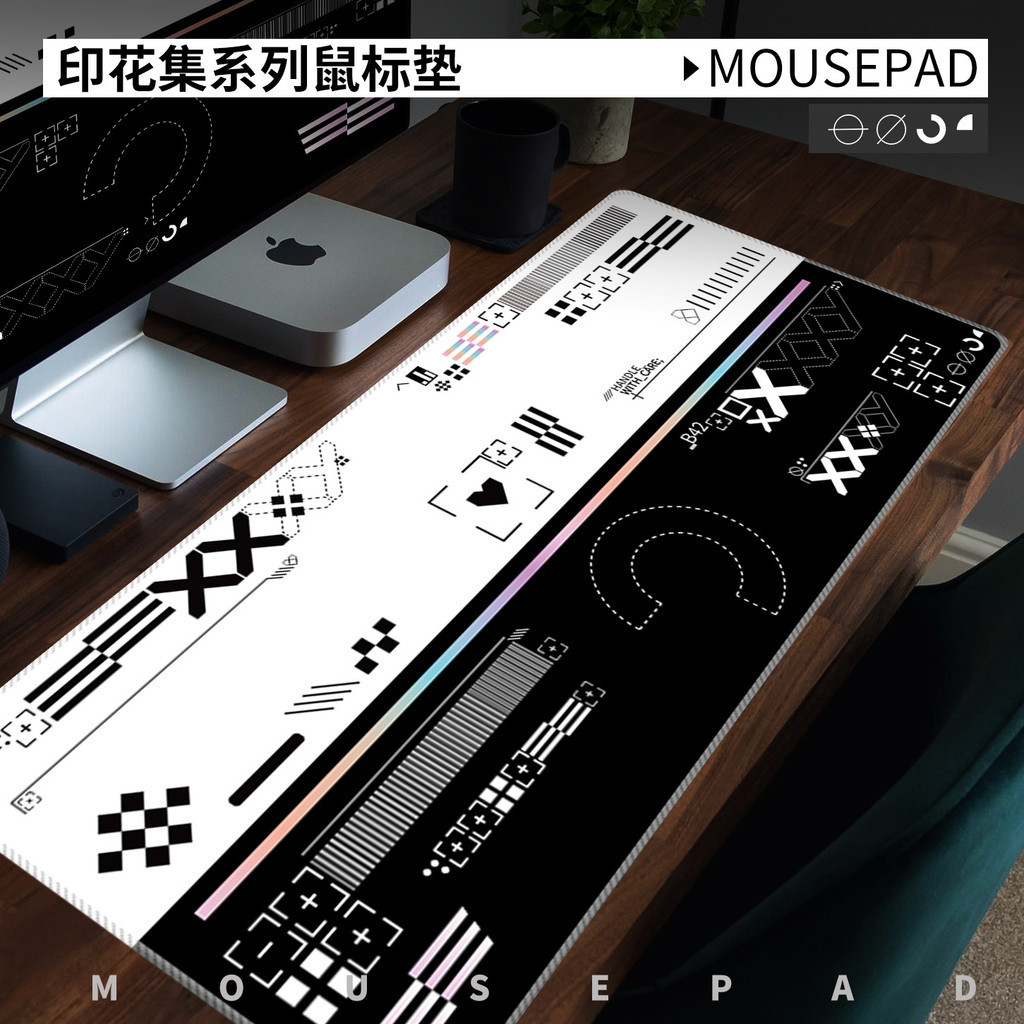 csgo滑鼠墊超大號電競男生遊戲印花集野荷電腦鍵盤墊子桌墊可訂製