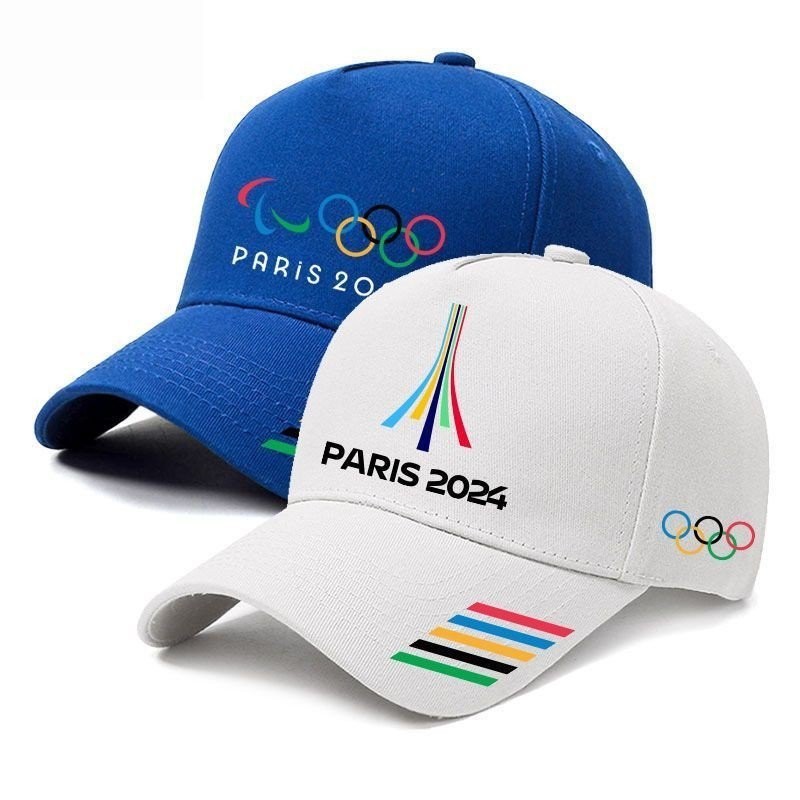 2024巴黎奧運會週邊PARIS五環紀念帽戶外遮陽棒球帽運動會鴨舌帽