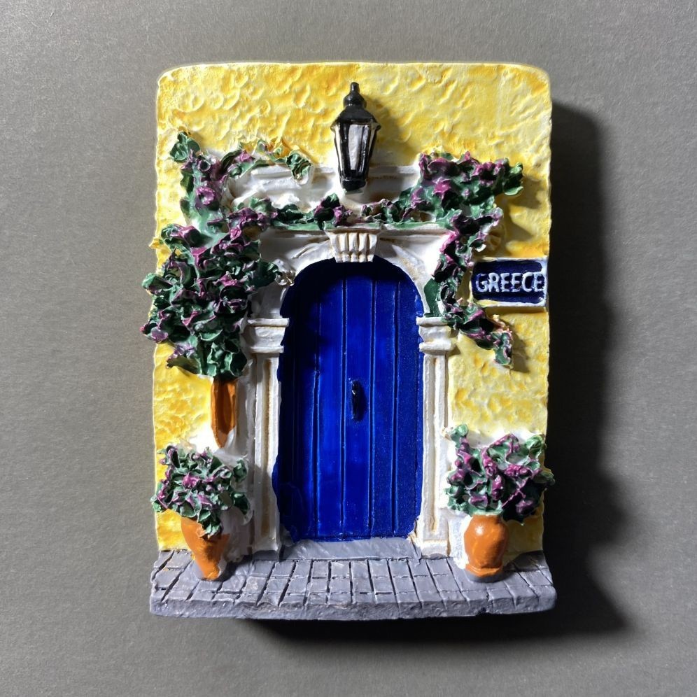 希臘住宅小屋冰箱貼樹脂手工創意紀念品家居裝飾