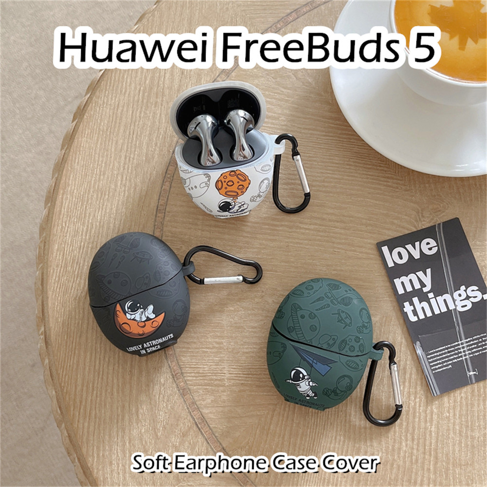 【高品質】適用於華為 Freebuds 5 保護套 Niche 卡通圖案 TPU 軟矽膠耳機保護套