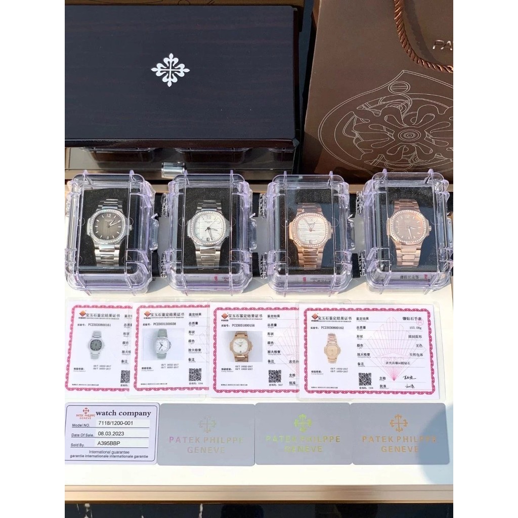 真鑽版本百達運動優雅NAUTILUS系列手錶經典夯款鸚鵡螺真鑽女表！腕錶尺寸35mm  機械錶 錶盤鑲嵌56顆 vs1.