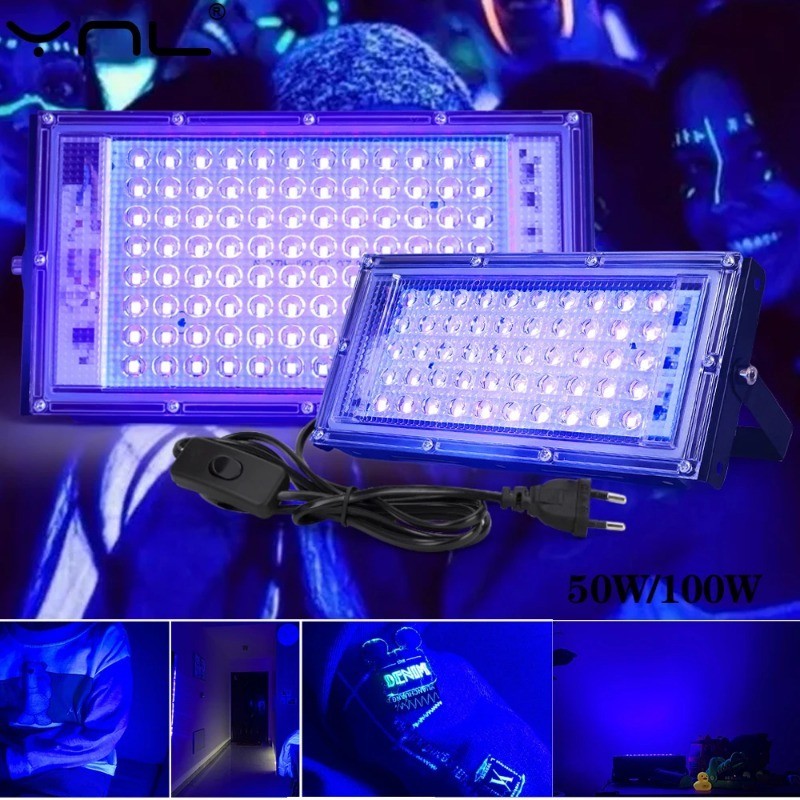395nm 400nm UV 紫外線熒光 LED 泛光燈 50W 100W AC 220V 舞檯燈效果燈 DJ Dico