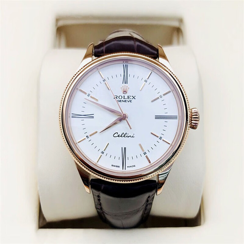 Rolexx Watches 39mm手錶男表切利尼玫瑰金全自動機械腕錶50505