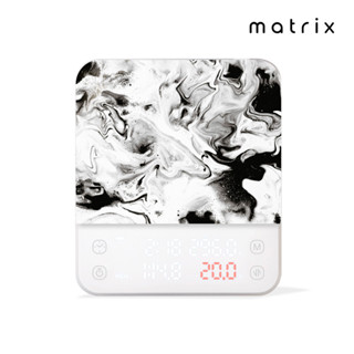 【Matrix】M1 PRO 小智 |G1 FlowBar 流速 義式手沖LED觸控雙顯咖啡電子秤-白色 粉液粉水比