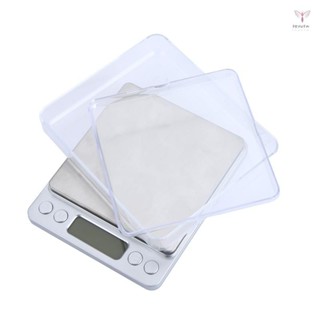 高精度迷你電子數字平臺珠寶秤稱重天平帶兩個託盤便攜式 500g/0.01g 計數功能藍色 LCD g/ct/dwt/oz