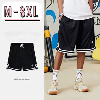 🔥48H出貨 M-8XL 韓版時尚大尺碼五分褲男 籃球運動短褲 薄款透氣 男生休閒短褲 加大尺碼寬褲