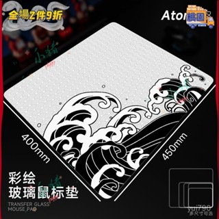 追番者🌞Atom光伏玻璃滑鼠墊鋼化玻璃電競遊戲動漫辦公桌墊電腦鍵盤墊子 來圖客製化價格一樣