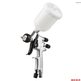 HVLP氣動噴漆槍 1.0mm口徑 重力給料壓送式 汽車修補噴漆槍 油漆噴槍塑膠壺 mini 888全黑款
