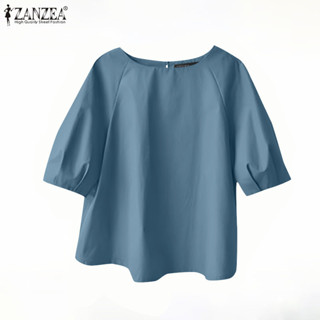 Zanzea 女式韓版休閒圓領插肩袖半袖襯衫上衣