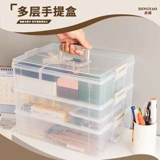 暢銷桌麵ins風學生透明髮飾首飾多層收納盒積木蛋糕藥品化妝樂高疊加