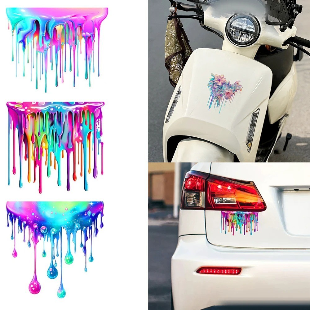 汽車摩托車貼紙彩色油漆塗鴉貼紙自行車卡車側車身窗戶用於划痕遮蔽外部配件