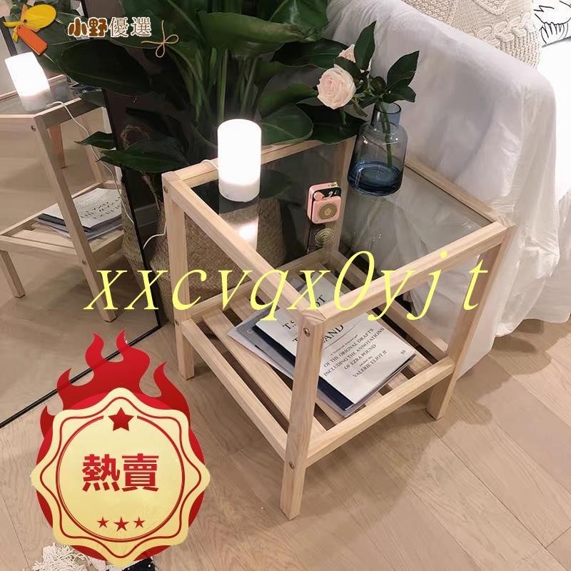 【免運】韓國ins實木小邊桌 日式床頭櫃 床邊桌 客廳桌 玻璃茶幾邊桌邊幾