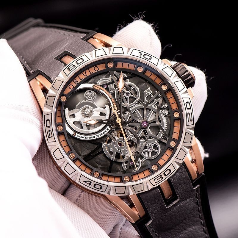 頂級版原裝正品特價OBLVLO歐寶羅賽博朋克鏤空機械錶王者羅傑杜彼手錶帥氣機械手錶LM