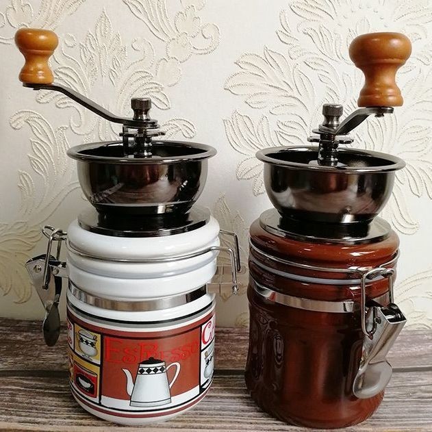 復古意式手搖磨豆機陶瓷罐咖啡研磨機手動咖啡歐洲暢銷款