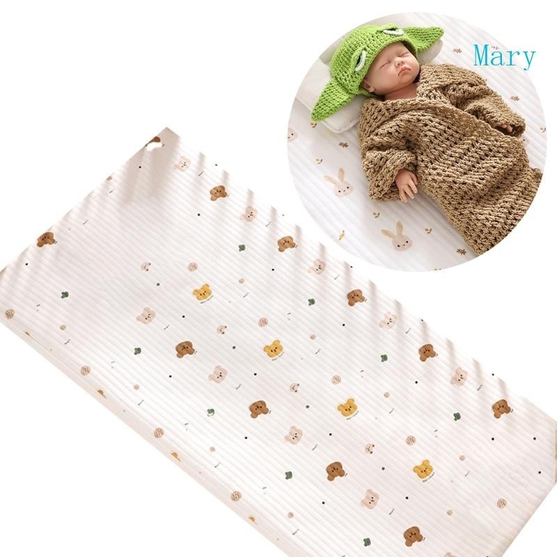 瑪麗嬰兒貼身搖籃床單新生兒換尿布墊套印花透氣嬰兒床床單搖籃床墊套