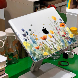 筆電彩繪花朵保護殼 適用於Macbook Air Pro 13 14 2024 M1 M2 M3 A3113 贈鍵盤膜