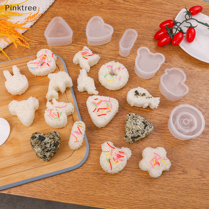 Ptr 透明米飯蔬菜捲壽司模具 DIY 兒童米飯模具卡通造型壽司餅乾模具便當配件 TW