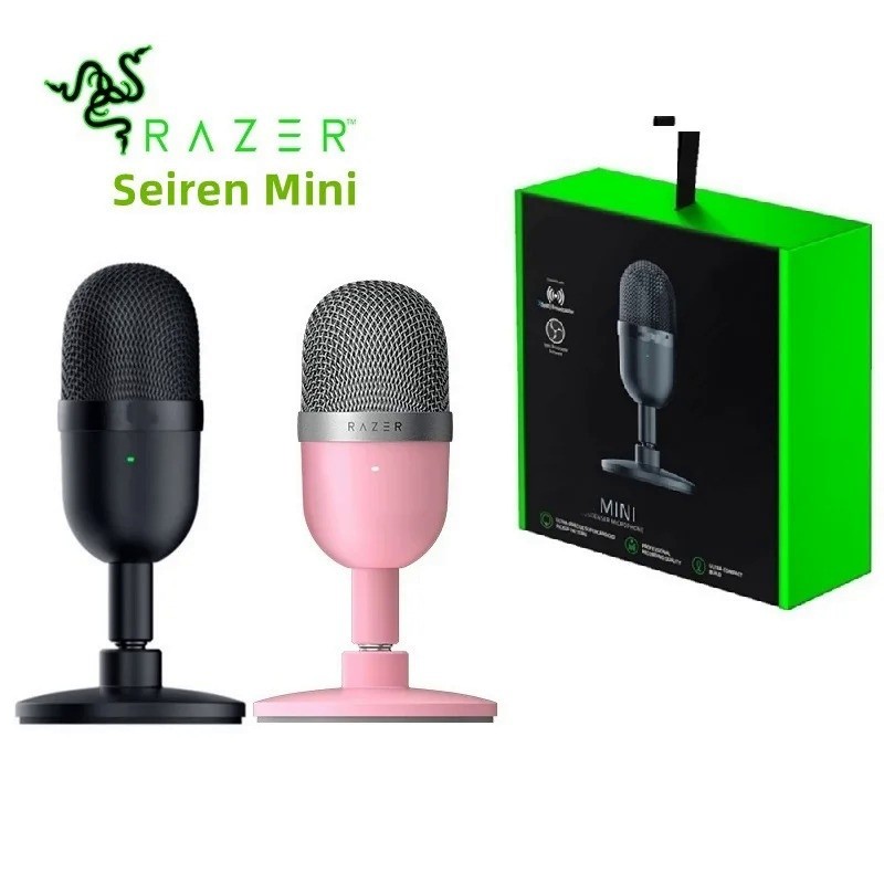 Razer Seiren 迷你 USB 電容麥克風超緊湊型流媒體麥克風,帶超心形拾音模式麥克風