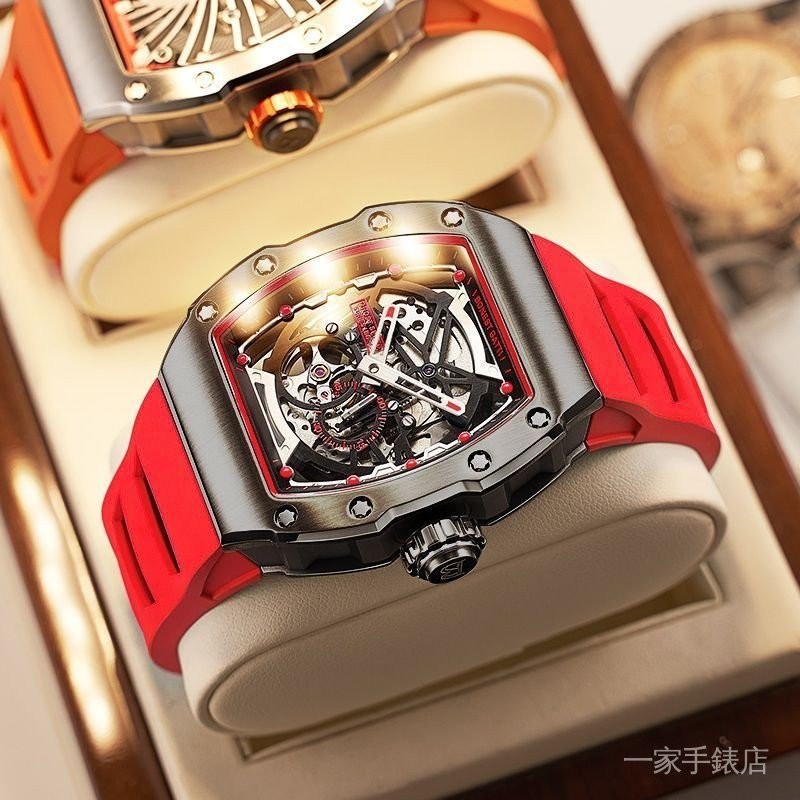 【現貨秒發】德國布加迪手錶全自動機械男表名正品牌送男士禮物十大時尚潮腕錶 QF8C