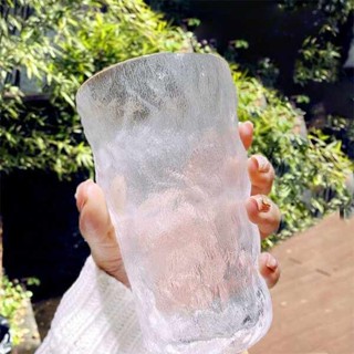 馬克杯 隨行杯 保冰杯 冰川紋玻璃杯子ins高顏值喝水杯家用女飲料啤酒杯咖啡杯子男