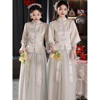 新中式伴娘服新小眾旗袍姐妹團伴娘裙禮服女