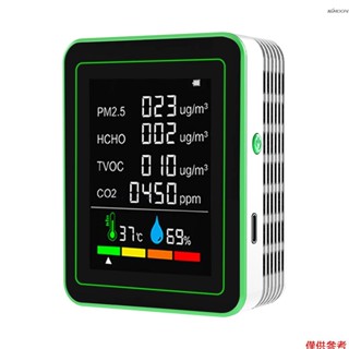 六合一空氣質量檢測儀 PM2.5傳感器/甲醛/TVOC/溫度/溼度/二氧化碳（半導體傳感器） ZN-MT26溫度款 內建