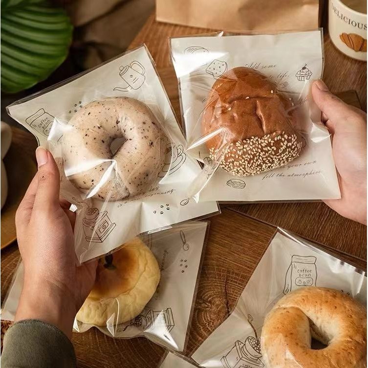 【現貨】【餅乾袋】歐包 麵包包裝袋 貝果 甜甜圈 吐司 切片 小餐包 餅乾 曲奇 透明 烘焙 自封袋