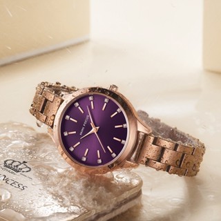 Mini FOCUS 0367 時尚女士石英手錶奢華玫瑰金紫色防水手錶女士簡約優雅手錶 0367