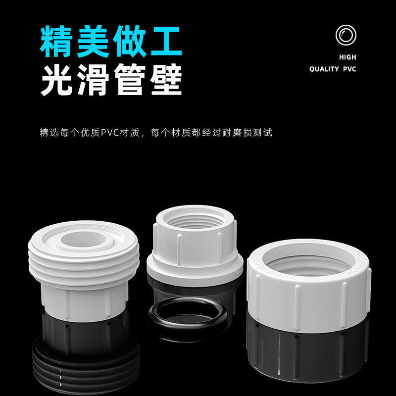 【台灣熱賣】pvc內絲雙內牙活接水管 由令接頭管件 配件4分6分1寸20 25 32mm