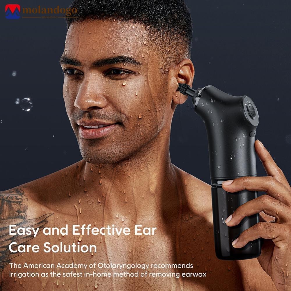 Molandogo 4 種壓力模式電動耳朵清潔器套件耳垢去除水沖洗洗耳器成人兒童耳朵清潔器保健 T5Y9