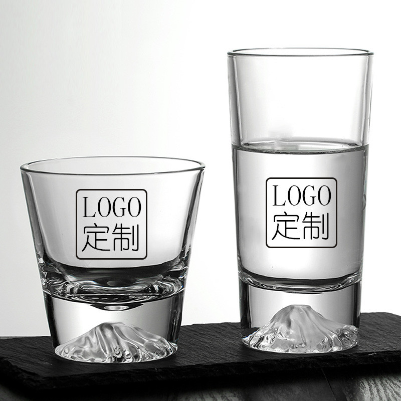 🤩有創客製 客製化 小禮物 杯子 定製LOGO雪山杯玻璃杯威士忌酒杯廣告刻字印圖案水杯子做禮品訂製 可開發票