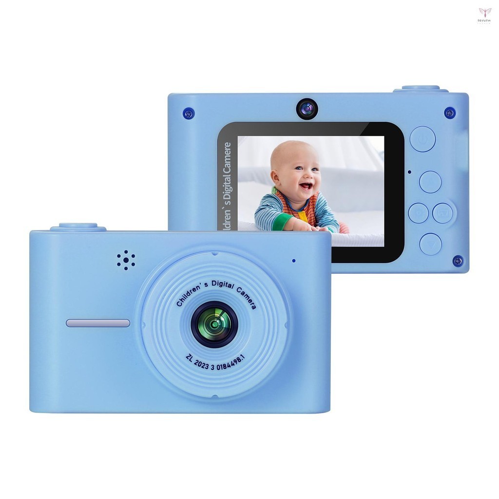 1080p 數碼相機兒童相機 20MP 兒童相機兒童自拍相機男孩和女孩 8 倍數碼變焦 2.0 英寸屏幕雙鏡頭生日禮物節