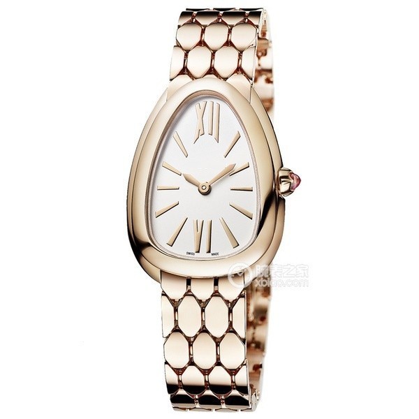 純淨時尚銀色錶盤，魅力高貴女士手錶，寶格麗不鏽鋼錶帶華麗大氣女士石英錶