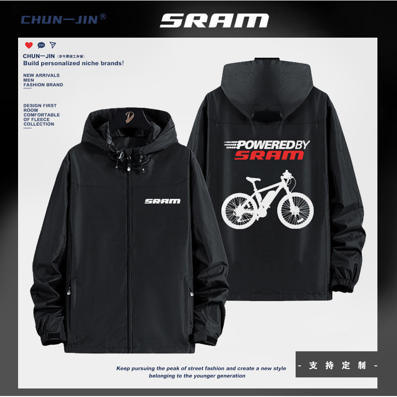 SRAM速聯腳踏車環法天空車隊腳踏車隊服騎行服連帽夾克衝鋒衣外套
