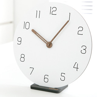 Mandelda7寸現代簡約掛鐘北歐客廳創意臥室時鐘家用鐘錶靜音座鐘