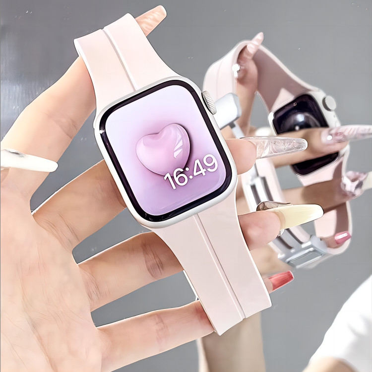 applewatch錶帶蘋果s8/s9手錶帶iWatch錶帶567代矽膠運動腕帶磁吸