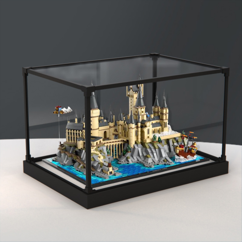 亞克力一件式式展示盒適用樂高76419霍格沃茨城堡和庭院模型防塵盒