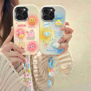可愛的 iPhone 手機殼卡通 3D 娃娃帶手鍊保護套適用於 Apple iPhone 6 6S 7 8 Plus X